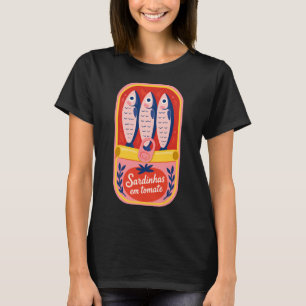 T-shirt Sardines en Tomate Rétro Boîte de Sardines Graphiq