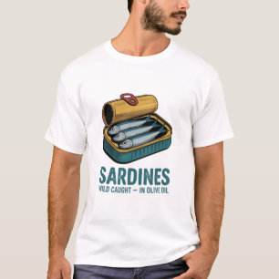 T-shirt Sardines Poisson épais Retro Été graphique pour ho