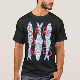 T-shirt Sardines Vintage Poisson en Conserve Art Rétro