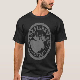T-shirt Saskatchewan Canada Moose Vintage Randonnée Nature