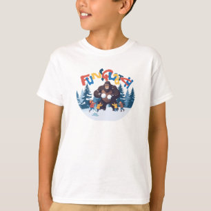 T-shirt Sasquatch ayant une bataille de boules de neige av