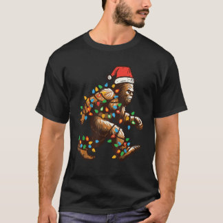 T-shirt Sasquatch de Noël Père Noël Xmas Bigfoot Hommes Fe