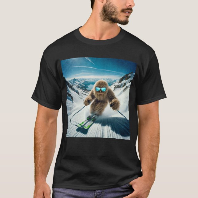 T-shirt Sasquatch le skieur (Devant)
