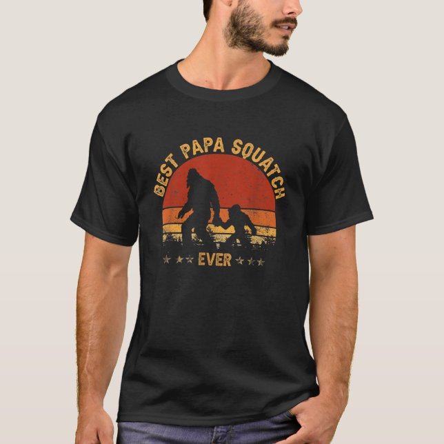 T-shirt Sasquatch Papa Best Papa Squatch Jamais Bigfoot Pa (Devant)