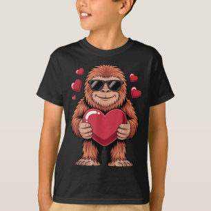 T-shirt Sasquatch Saint-Valentin - Bigfoot Cœur Célibatair