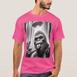 T-shirt Sasquatch Selfie Big Foot Rock Sur Ufo Alien Funny
