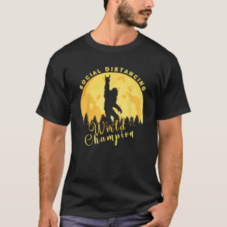 T-shirt Sasquatch Social Distances Champion du Monde Funny