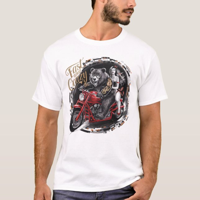 T-shirt Sasquatch Yeti bigfoot en moto (Devant)