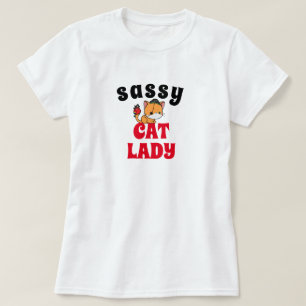 T-shirt Sassy Cat Lady Funny Pirate Tee - shirt graphique