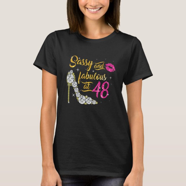 T-shirt Sassy Et Fabuleux À 48 Ans 48E Anniversaire S (Devant)