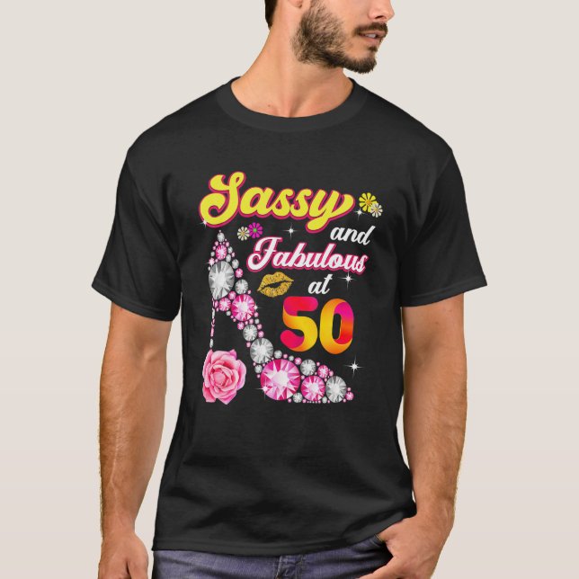 T-shirt Sassy Et Fabuleux À 50 Femmes 50E Anniversaire 197 (Devant)