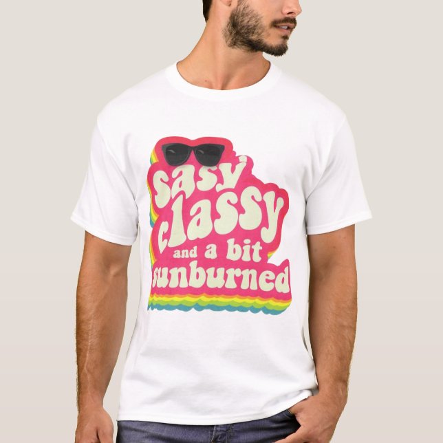 T-shirt Sassy et Sunburd - Drôle citation d'été pour fille (Devant)