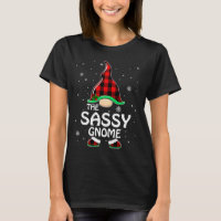 Sassy Gnome Buffalo Plaid Matching Family Christma