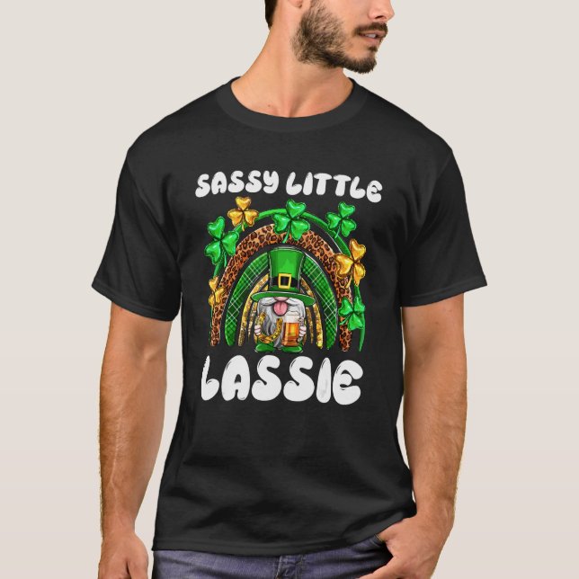 T-shirt Sassy Little Lassie Rainbow Leopard Green C (Devant)
