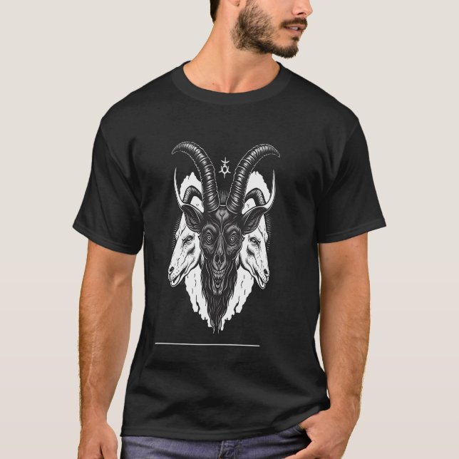 T-shirt Satan Baphomet  Occult Gothic and Horror (Devant)