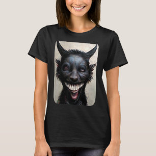 T-shirt Satan noir et occulte rire