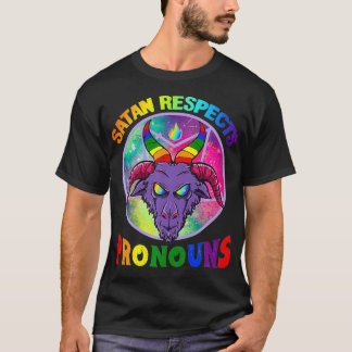T-shirt Satan Respects Pronouns LGBT Premium 