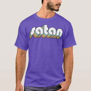 T-shirt Satan Retro Rainbow Typographie style défraîchi