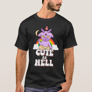 T-shirt Satan Unicorn Chèvre mignonne comme enfer