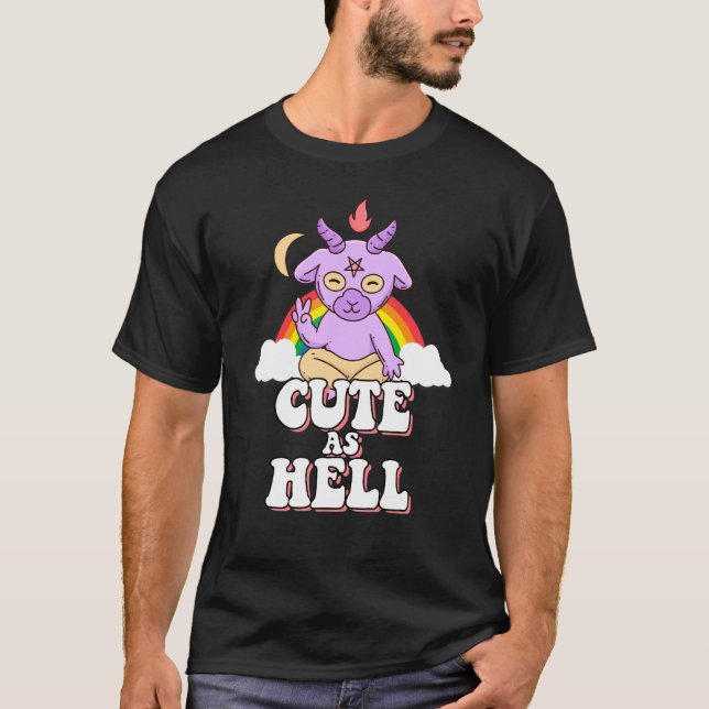 T-shirt Satan Unicorn Chèvre mignonne comme enfer (Devant)