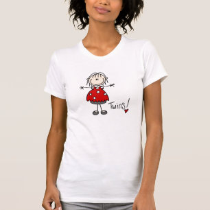 T-shirt S'attendre au chiffre chemise de bâton de jumeaux