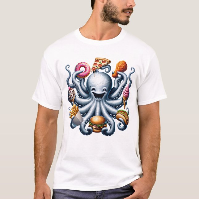T-shirt Sauce à la crème glacée Octopus Restauration rapid (Devant)