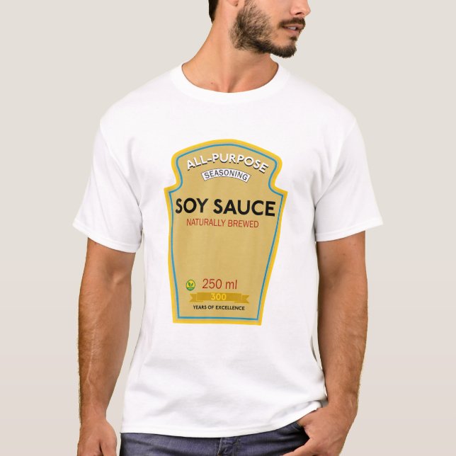T-shirt Sauce de soja Costume amusant Vegan (Devant)