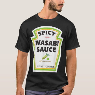 T-shirt Sauce Wasabi épicée Bouteille Étiquette Funny Hall