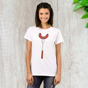 T-shirt Saucisse Sur Une Fourche