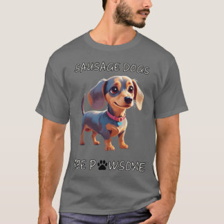 T-shirt saucisses chiens sont pawsome famille