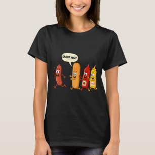 T-shirt Saucisson Bun Chup Moutarde Drôle Hotdog Câlin de