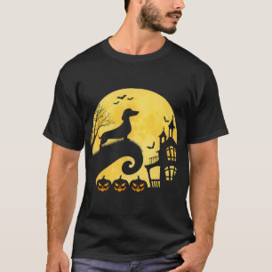 T-shirt Saucisson de la pleine lune de Halloween Dachshund