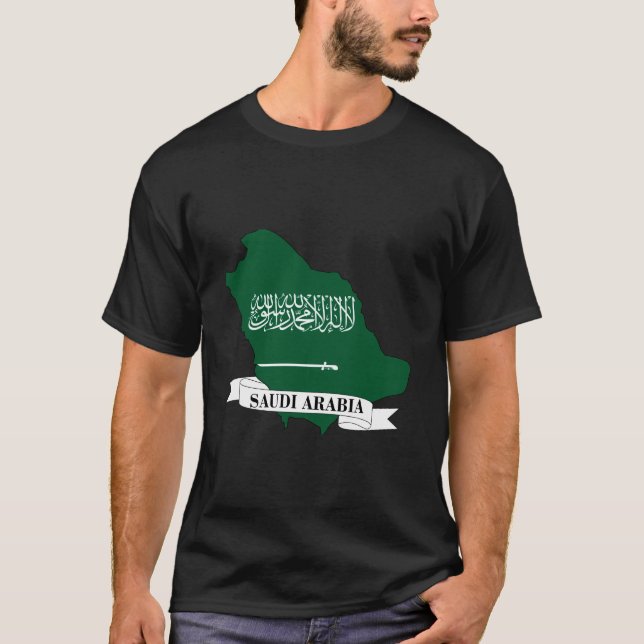 T-shirt saudi arabia flag map (Devant)