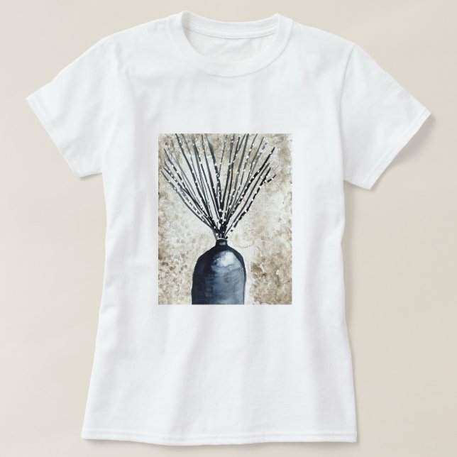 T-shirt Saule dans l'aquarelle du vase (Design devant)