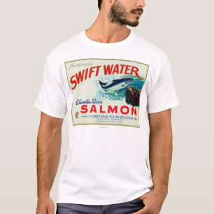 T-shirt Saumon rapide de l'eau d'Astoria, Orégon - de