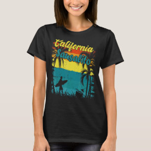 T-shirt Sausalito California Beach Retro Vintage Sunset Su