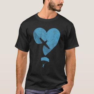 T-shirt Saut en parachute Amour Cœur Adrénaline