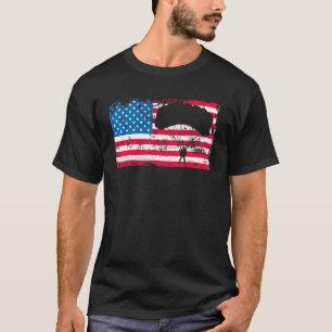 T-shirt Saut en parachute patriotique avec drapeau américa