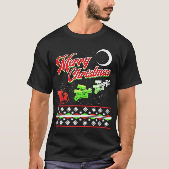 T-shirt Saut en voiture Racing Christmas Santa Sleigh (Devant)