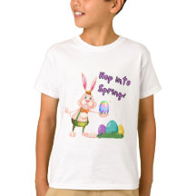 Sauter au printemps Lapin de Pâques et Oeufs color