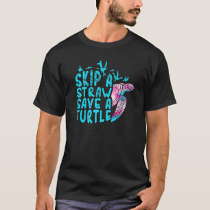 T-shirt Sauter Une Paille Sauver Une Tortue Aquatique Tort