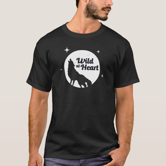 T-shirt Sauvage au coeur Loups hurlant (Devant)