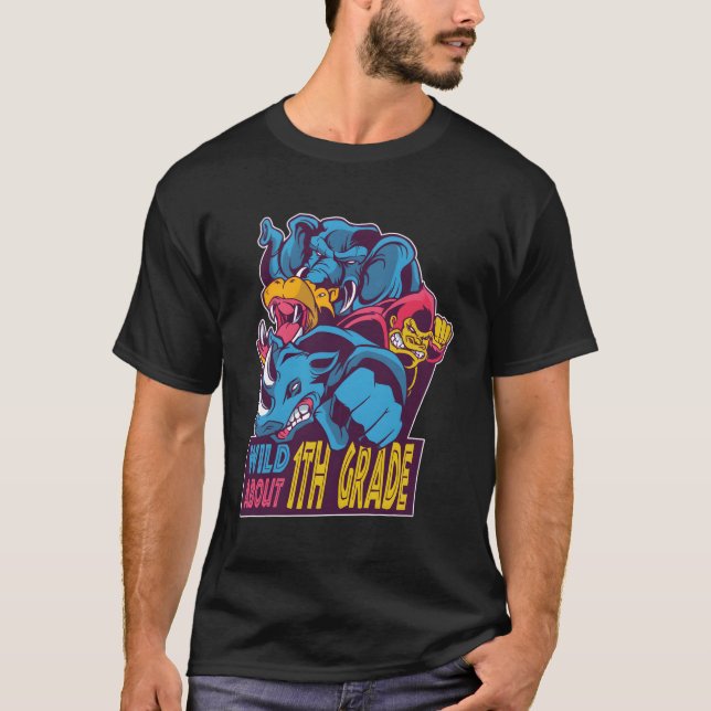 T-shirt Sauvage Environ 1Ème Année De Retour À L'École (Devant)