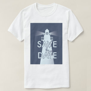 T-shirt Sauvegarder la date Phare vintage