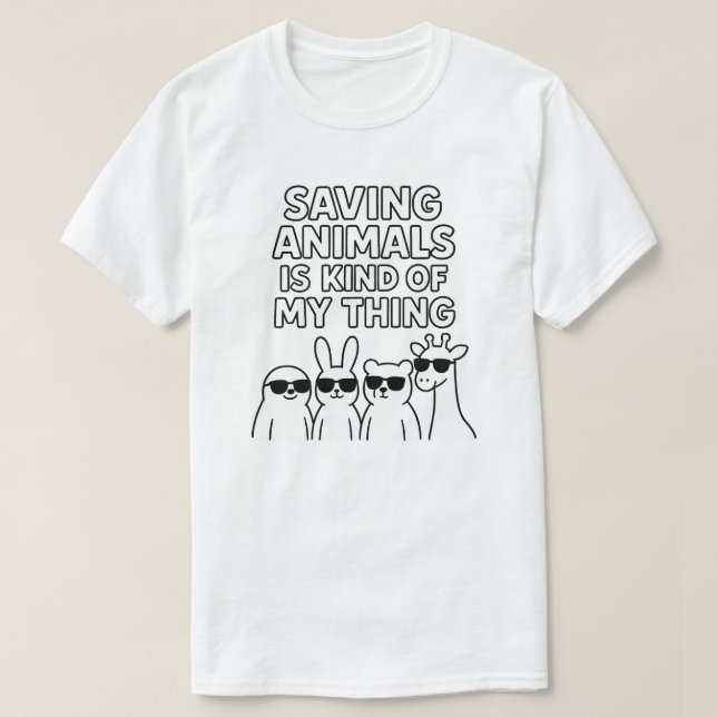 T-shirt Sauver des animaux est un peu mon truc (Design devant)