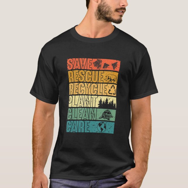 T-shirt Sauver les abeilles Secourir les animaux Plantes A (Devant)