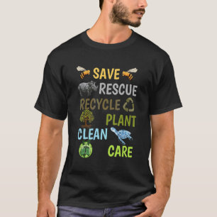 T-shirt Sauver les abeilles Secourir les animaux Recycler 