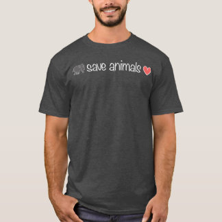 T-shirt sauver les animaux animal éléphant coeur animal en