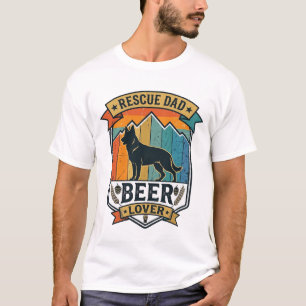 T-shirt Sauver Papa Amateur de Bière Chien Vintage Coucher