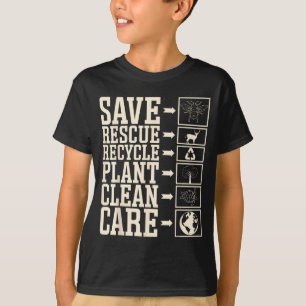 T-shirt Sauver Secourir Recycler Usine Propre Soin 
